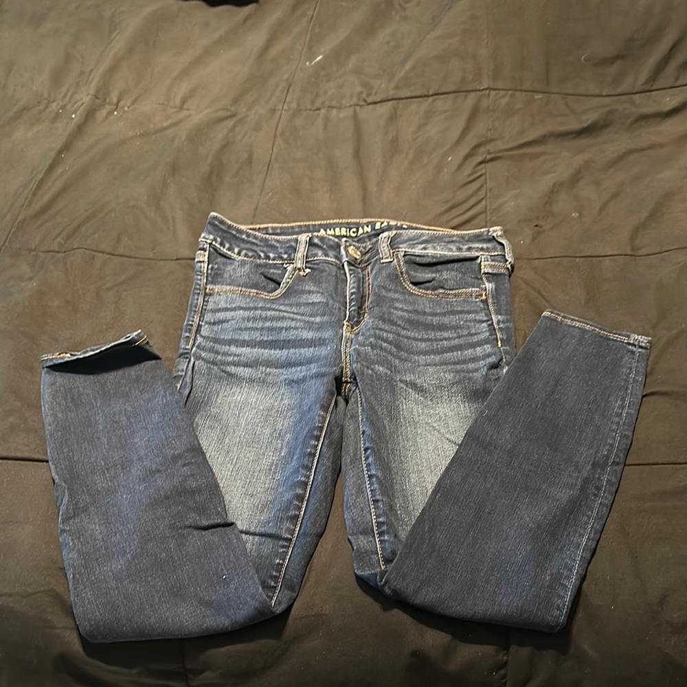 American Eagle Outfitters Women's Dark Blue Skinny Jeans